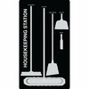 5S Supplies 5S Housekeeping Shadow Board Broom Station Version 11 - Black Board / Gray Shadows No Broom HSB-V11-BLACK/GRAY-BO